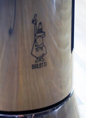 Bialetti man on a moka pot