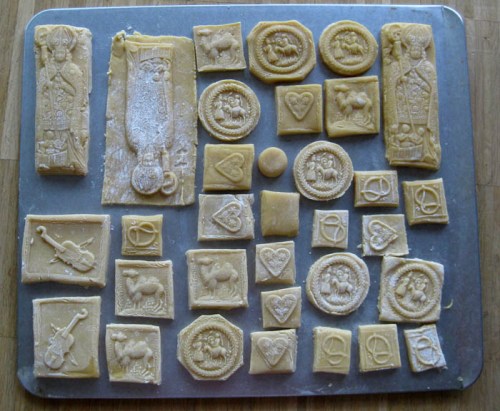 Tray of springerle cookies