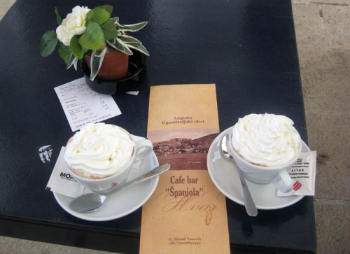 Two coffees at Cafe Spanjola