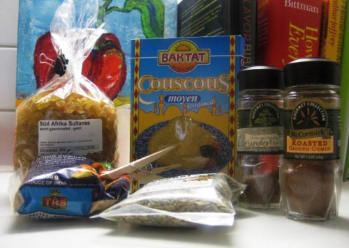 Ingredients for couscous