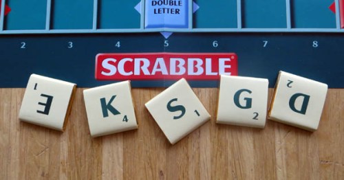Five sample letters of Chocolate Scrabble
