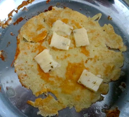 Cheese on crepe